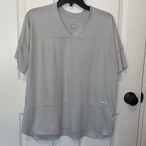 Nike gray v neck loose fit shirt